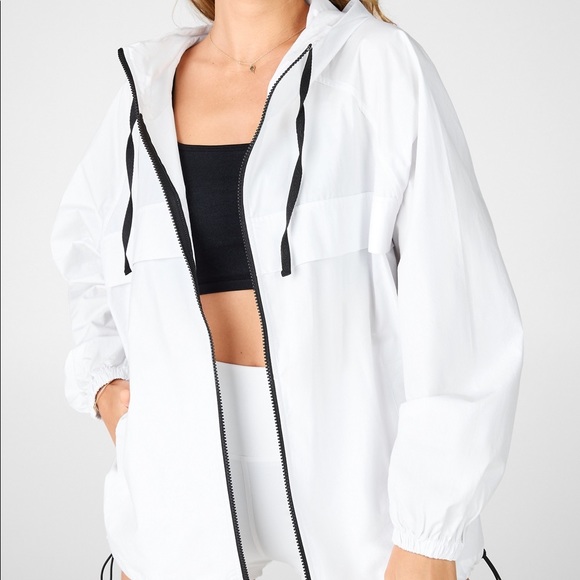 Fabletics Jordan Woven Jacket White Medium - Picture 3 of 10